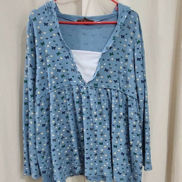 Lena Jeans Womens Pullover Hoodie  Butterflies 3X - Picture 1 of 10